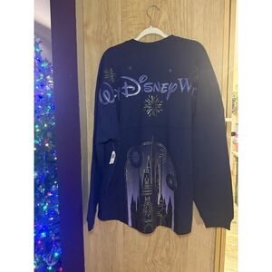 Walt Disney World Cinderella Castle Fireworks Navy Spirit Jersey For Adults XL